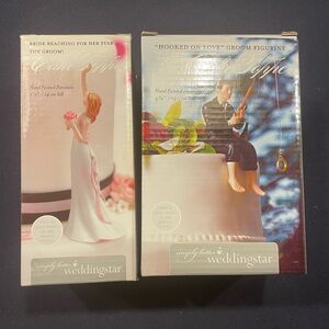 Bride and Groom "Hooked On Love" Cake Topper Figurine